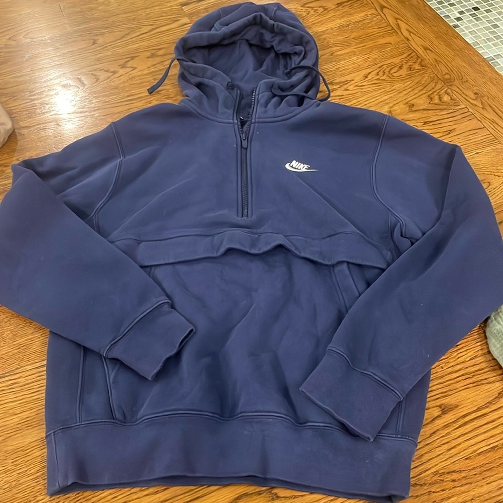 Nike navy half zip hoodie